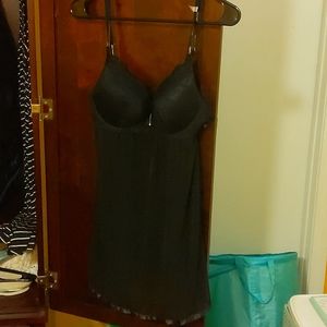 A black bra with a mesh body